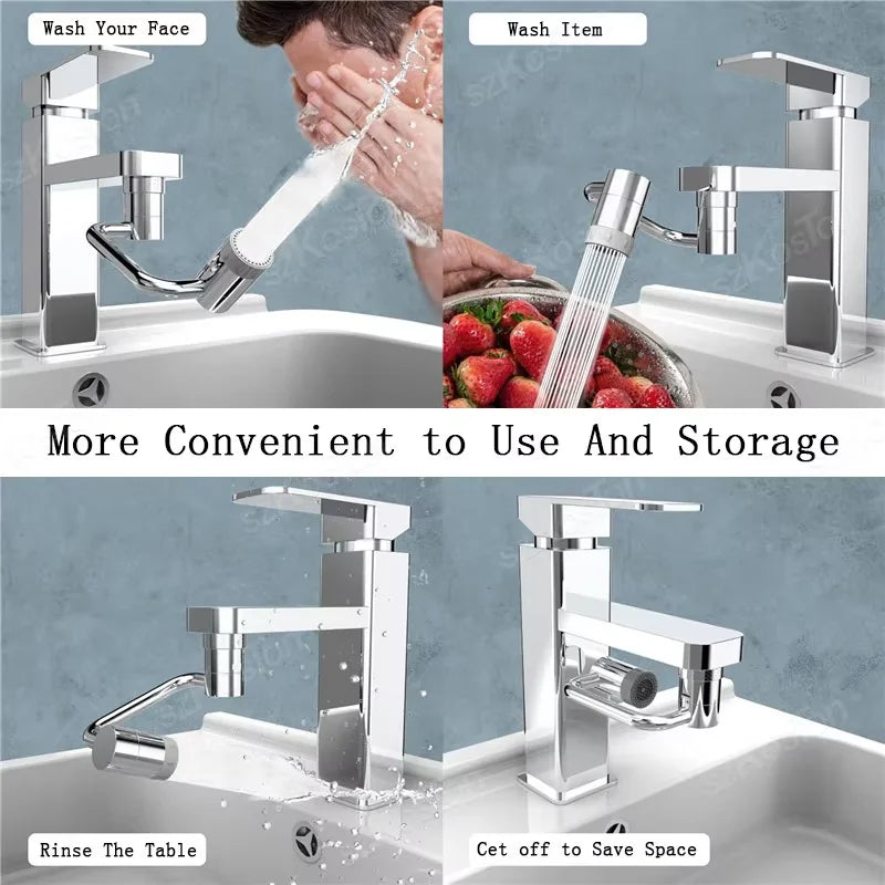 Extension de Robinet Pivotante 360° en acier inoxydable