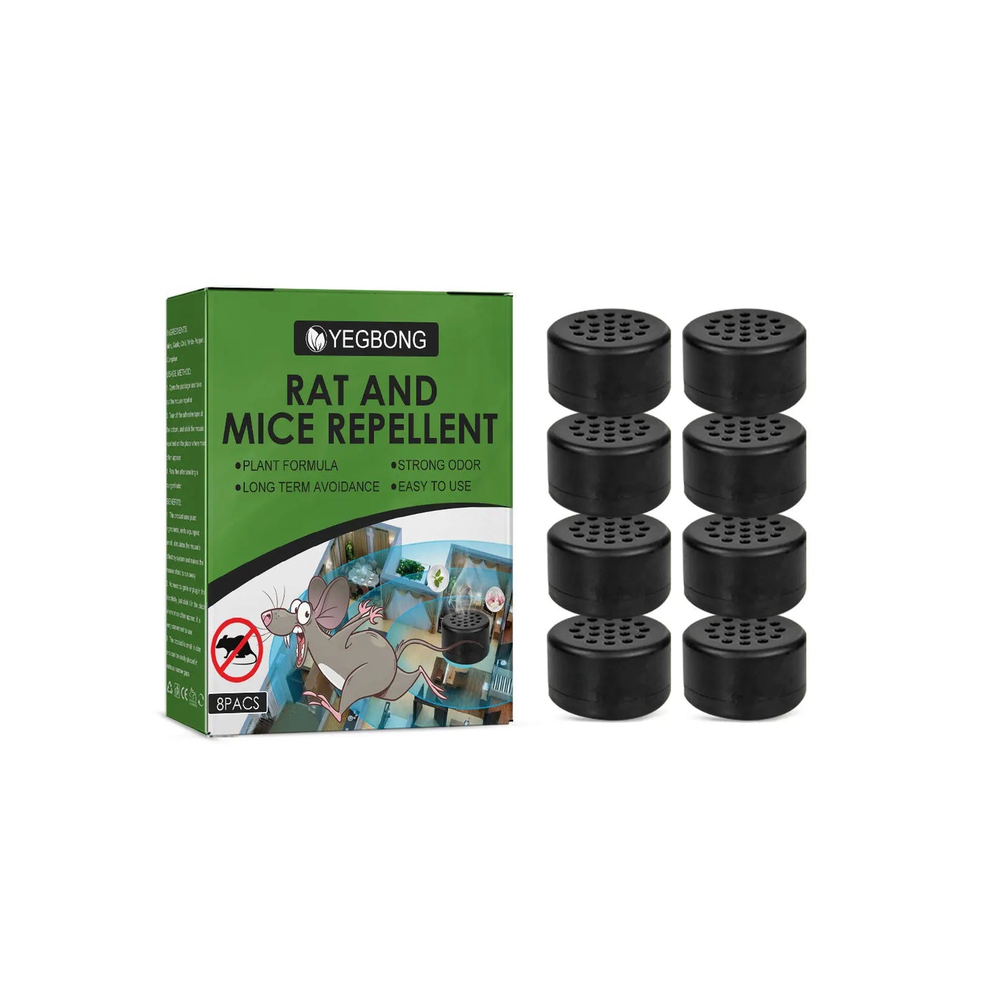 Lot de 8 Répulsifs Anti-Souris Naturel à la Menthe
