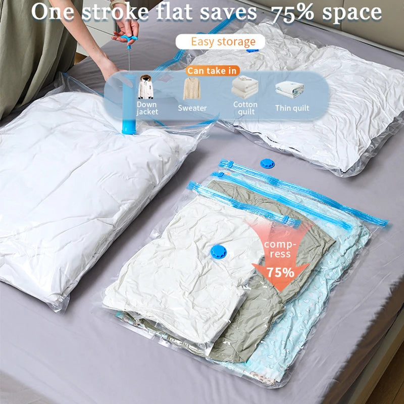 Lot de 5 Sacs de Rangement Sous Vide avec Pompe Offerte