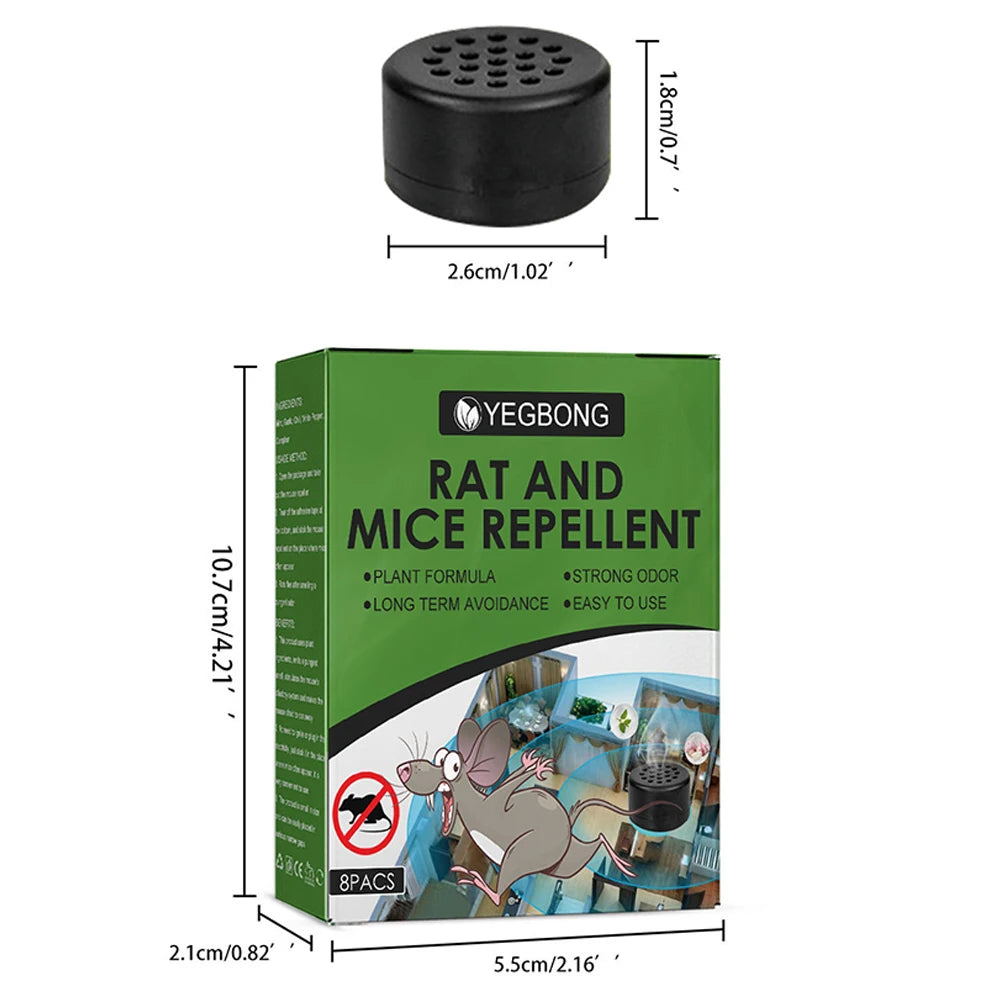 Lot de 8 Répulsifs Anti-Souris Naturel à la Menthe