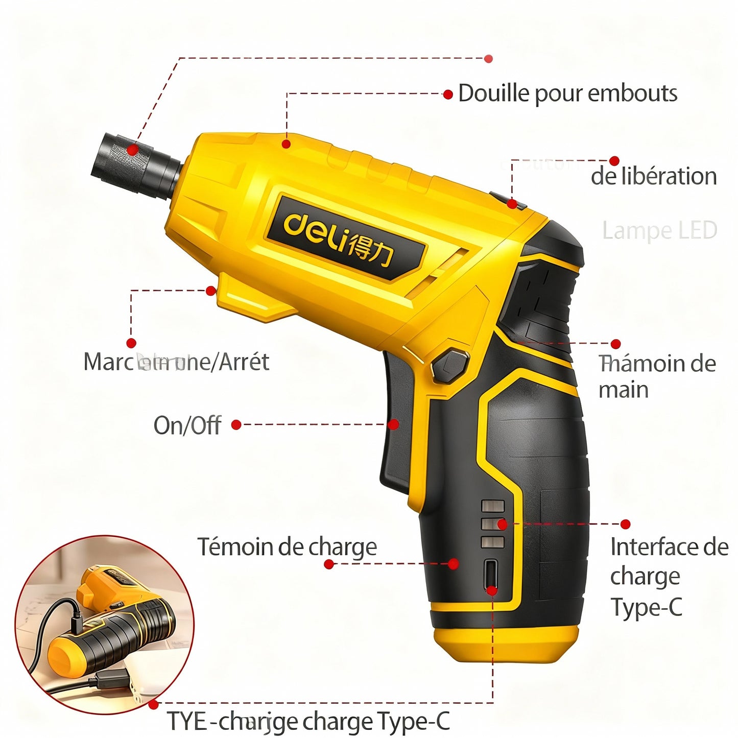 Tournevis Flexible Portable 4V – Idéal pour tous vos petits travaux chez vous.
