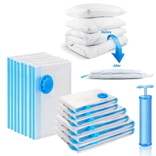 Lot de 5 Sacs de Rangement Sous Vide avec Pompe Offerte